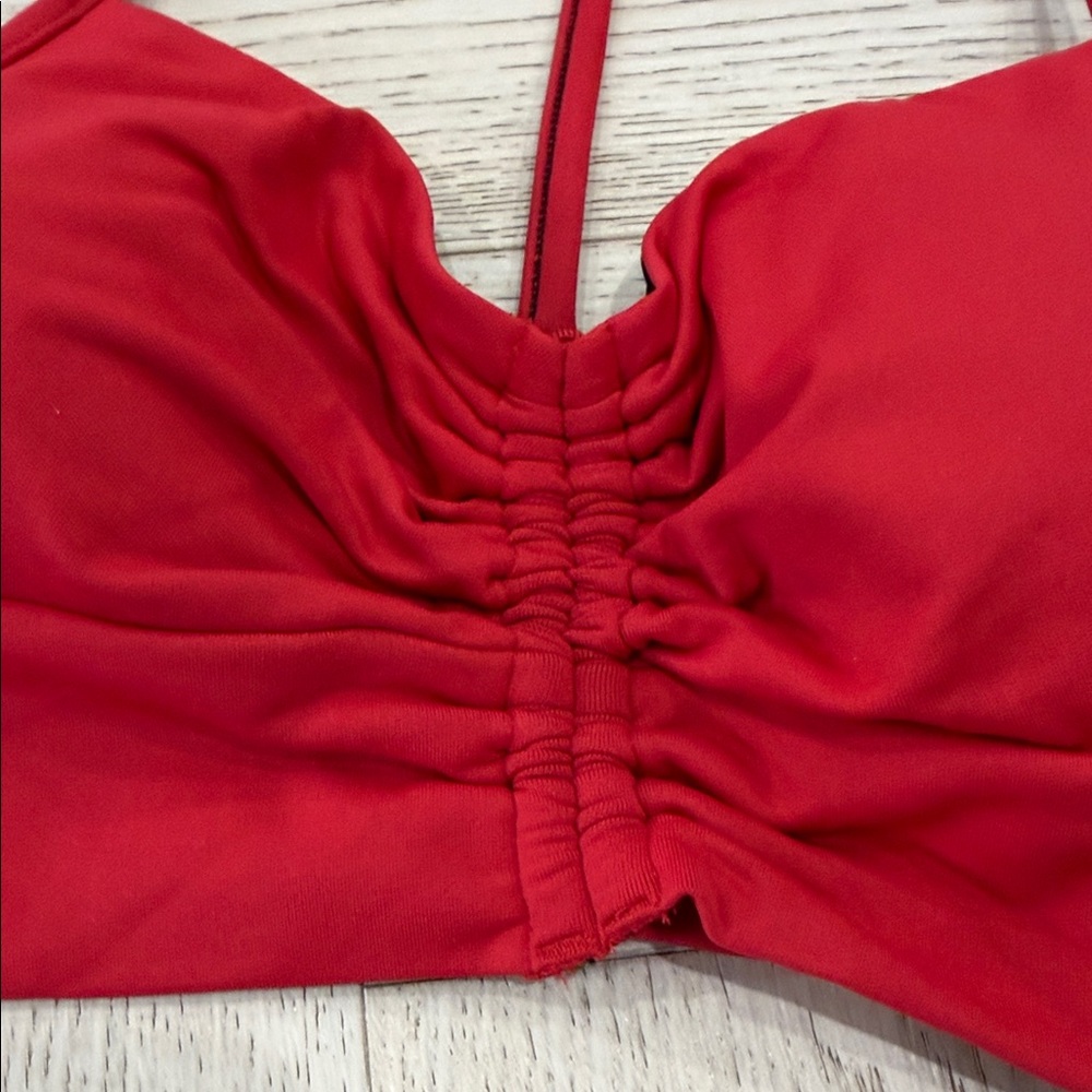 MICHI Red Ruched Front Sports Bra - Picture 4 of 5